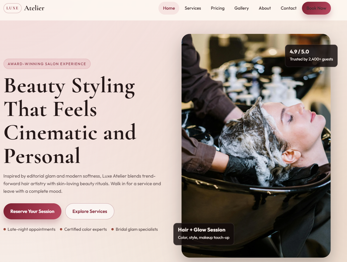 Beauty Salon Website preview